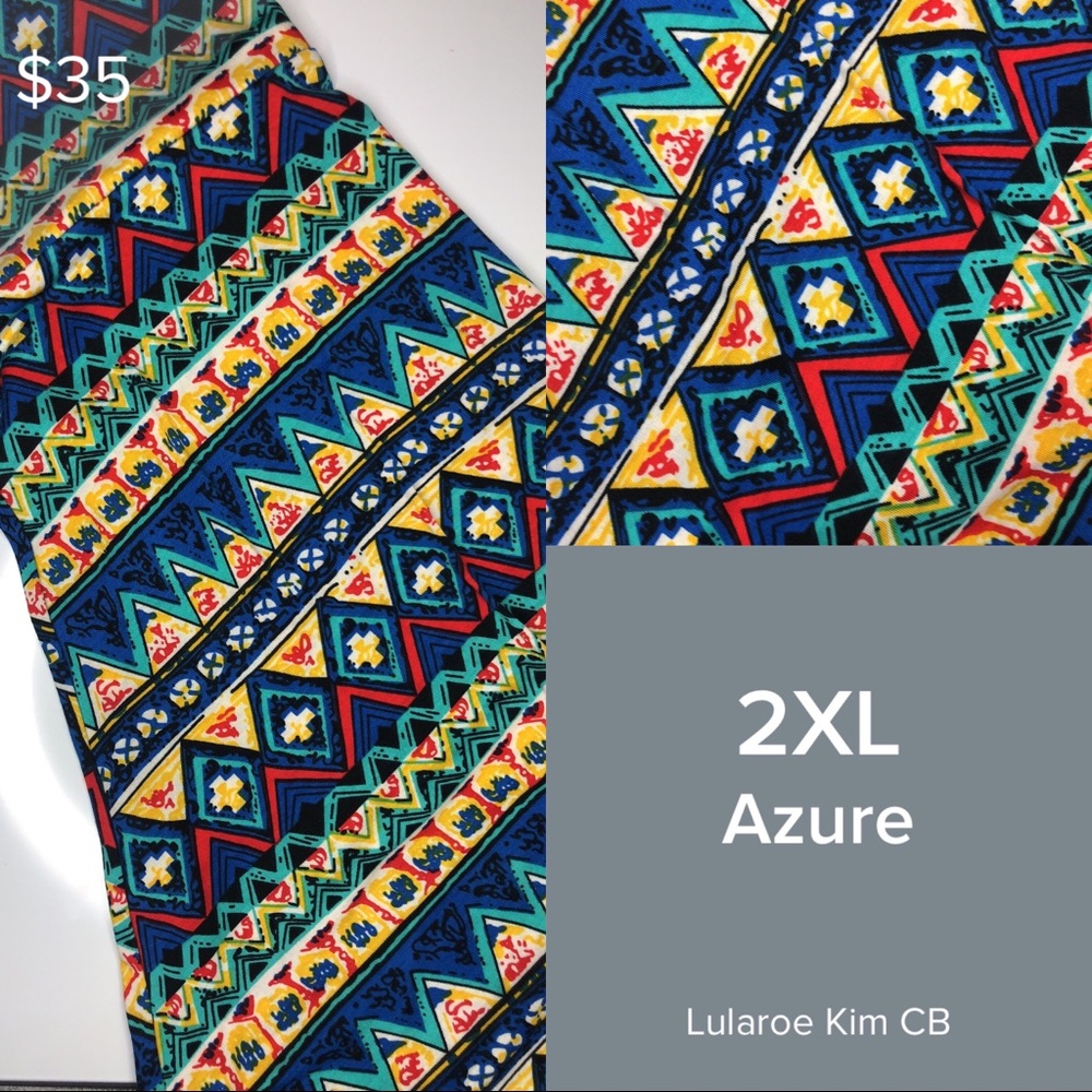 LULAROE AZTEC AZURE A LINE SKIRT